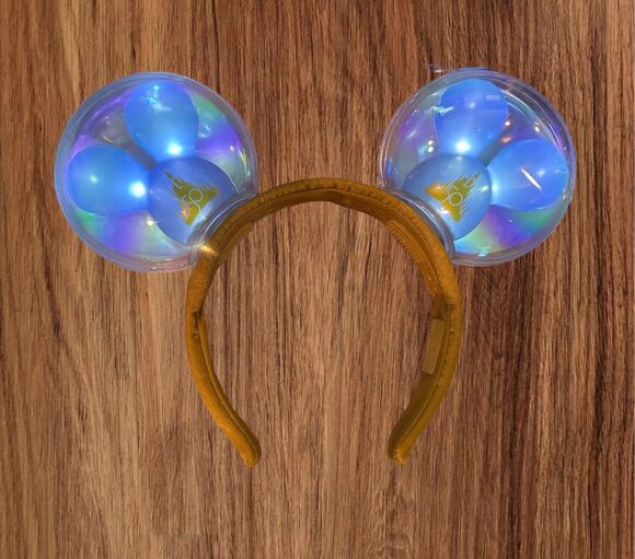 Disney World 50th Anniversary Mickey Mouse Balloon Light-Up Ears Headband